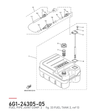 Yamaha Fuel Pipe Joint 6G1-24305-05 6 mm – tegning fra Yamahas delekatalog