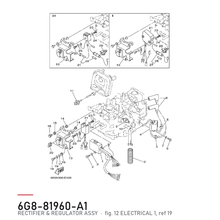 Yamaha Likeretter og regulator 6G8-81960-A1 – tegning fra Yamahas delekatalog