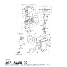 Yamaha Drivstoffpumpe 6GR-24410-02 – tegning fra Yamahas delekatalog