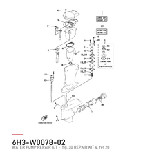 Yamaha Vannpumpesett 6H3-W0078-02 – tegning fra Yamahas delekatalog