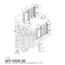 Yamaha Anode 6P2-11325-00 – tegning fra Yamahas delekatalog