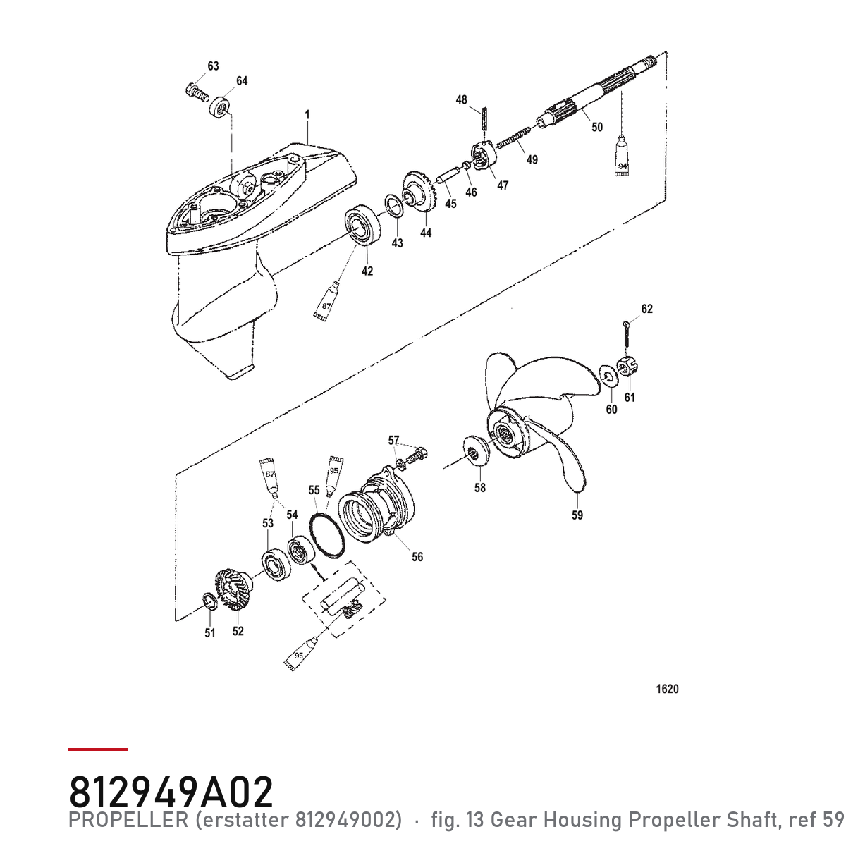 Quicksilver Propell Black Max 7,8 x 7 812949A02 – Mercury – tegning fra Mercurys delekatalog