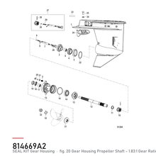 Quicksilver Tetningssett girhus 814669A2 – Mercury – tegning fra Mercurys delekatalog