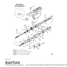 Quicksilver Tetningssett girhus 816575A5 – Mercury – tegning fra Mercurys delekatalog