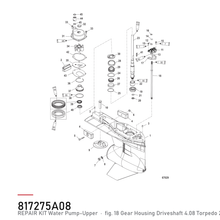 Quicksilver Impeller / vannpumpesett 817275A08 – Mercury – tegning fra Mercurys delekatalog