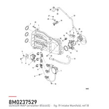 Quicksilver MAP Sensor 854445 / 8M0237529 – tegning fra Mercurys delekatalog