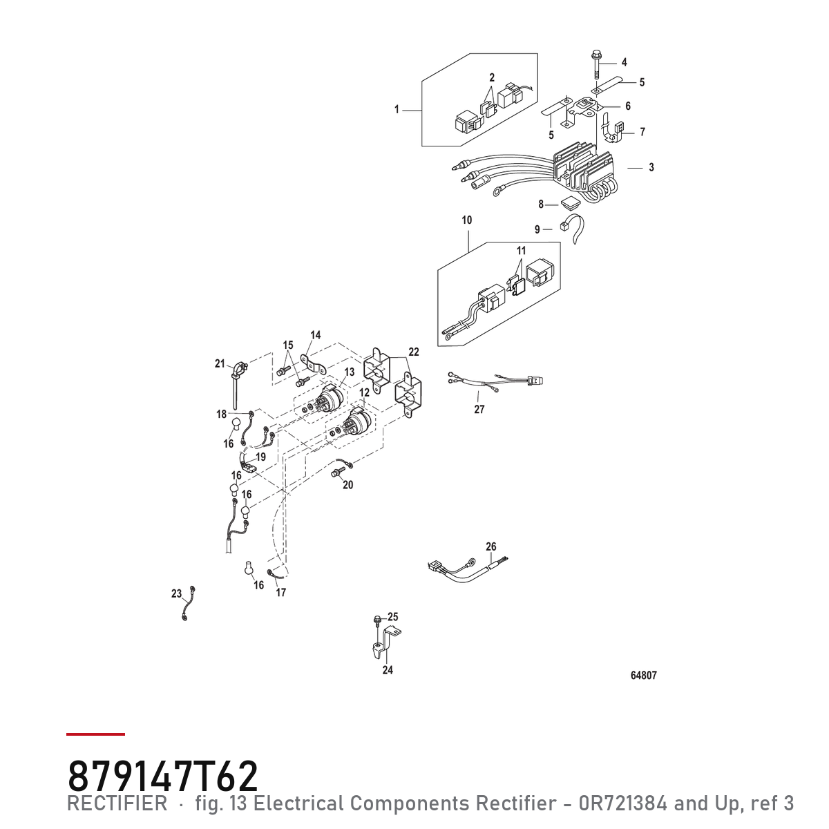 Quicksilver Likeretter 879147T62 – Mercury – tegning fra Mercurys delekatalog
