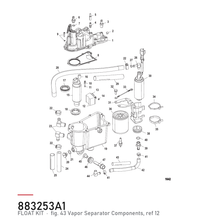 Quicksilver Flottørsett 883253A1 – Mercury – tegning fra Mercurys delekatalog