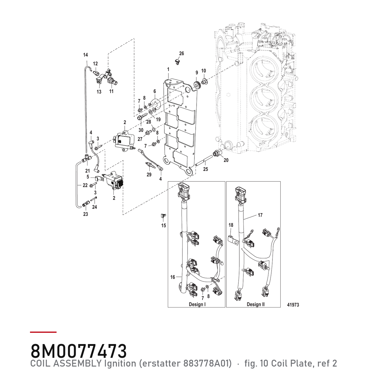Quicksilver Tennspole 8M0077473 – Mercury – tegning fra Mercurys delekatalog