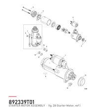 Quicksilver Startmotor 892339T01 – Mercury – tegning fra Mercurys delekatalog