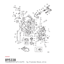 Quicksilver Termostat 895338 – Mercury – tegning fra Mercurys delekatalog