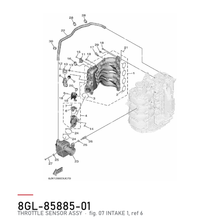 Yamaha Gassposisjonssensor 8GL-85885-01 – tegning fra Yamahas delekatalog