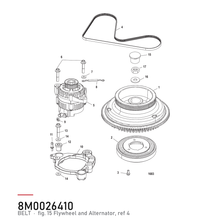 Quicksilver Dynamoreim 57-8M0026410 – hvor delen sitter, tegning fra Mercurys delekatalog