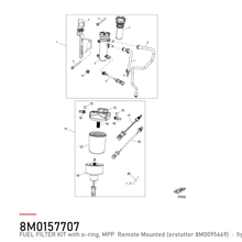 Quicksilver Drivstoffiltersett 8M0157707 – Mercury – tegning av hele figuren fra produsentens delekatalog