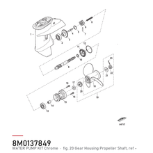 Quicksilver Vannpumpesett 8M0137849 – Mercury – tegning av hele figuren fra produsentens delekatalog