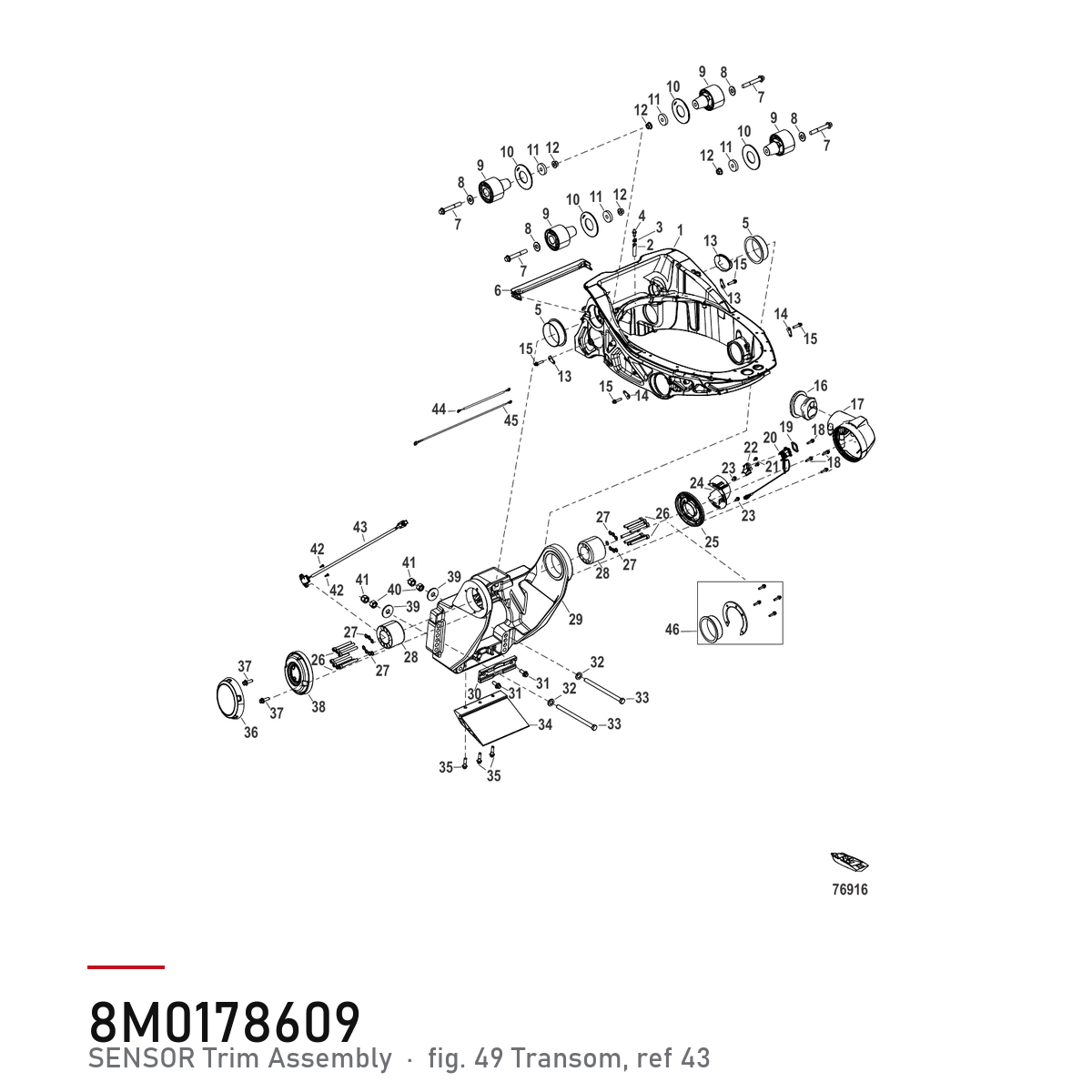 Quicksilver Trimsensor 8M0178609 – Mercury – tegning fra Mercurys delekatalog