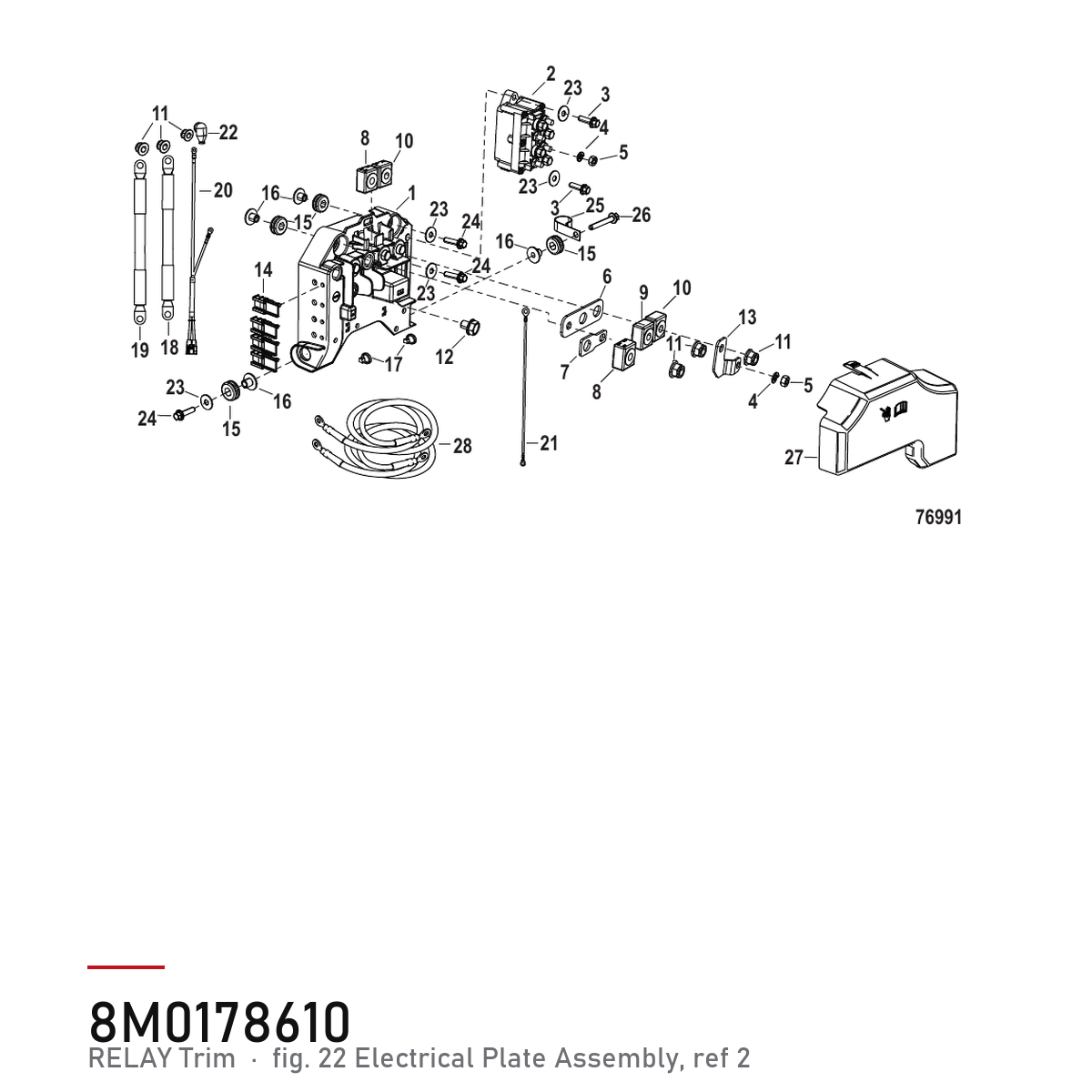 Quicksilver Trimrelé 8M0178610 – Mercury – tegning fra Mercurys delekatalog