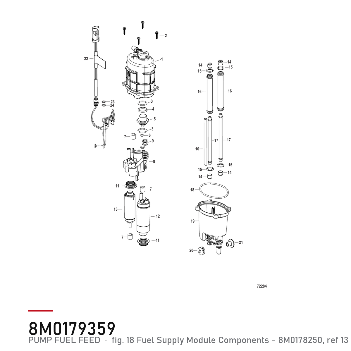 Quicksilver Drivstoffpumpe 8M0179359 – Mercury – tegning fra Mercurys delekatalog