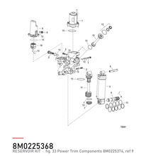 Quicksilver Powertrim reservoarsett 8M0225368 – Mercury – tegning fra Mercurys delekatalog