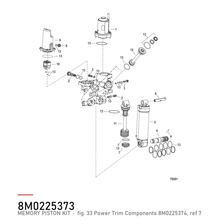 Quicksilver Powertrim memory piston-sett 8M0225373 – Mercury – tegning fra Mercurys delekatalog