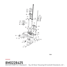 Quicksilver Vannpumpesett 8M0228425 – Mercury – tegning av hele figuren fra produsentens delekatalog