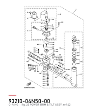 Yamaha O-ring trim-lokk 93210-04N50-00 – tegning fra Yamahas delekatalog