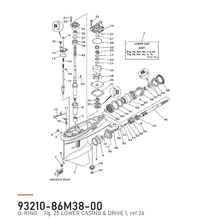 Yamaha Impeller O-ring 9321086M3800 – tegning fra Yamahas delekatalog