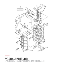 Yamaha Styrepinne 93606-12019 – tegning fra Yamahas delekatalog