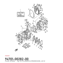 Yamaha Tennplugg 94701-00282-00 – tegning fra Yamahas delekatalog