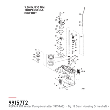 Quicksilver Vannpumpesett 99157T2 – Mercury – tegning fra Mercurys delekatalog