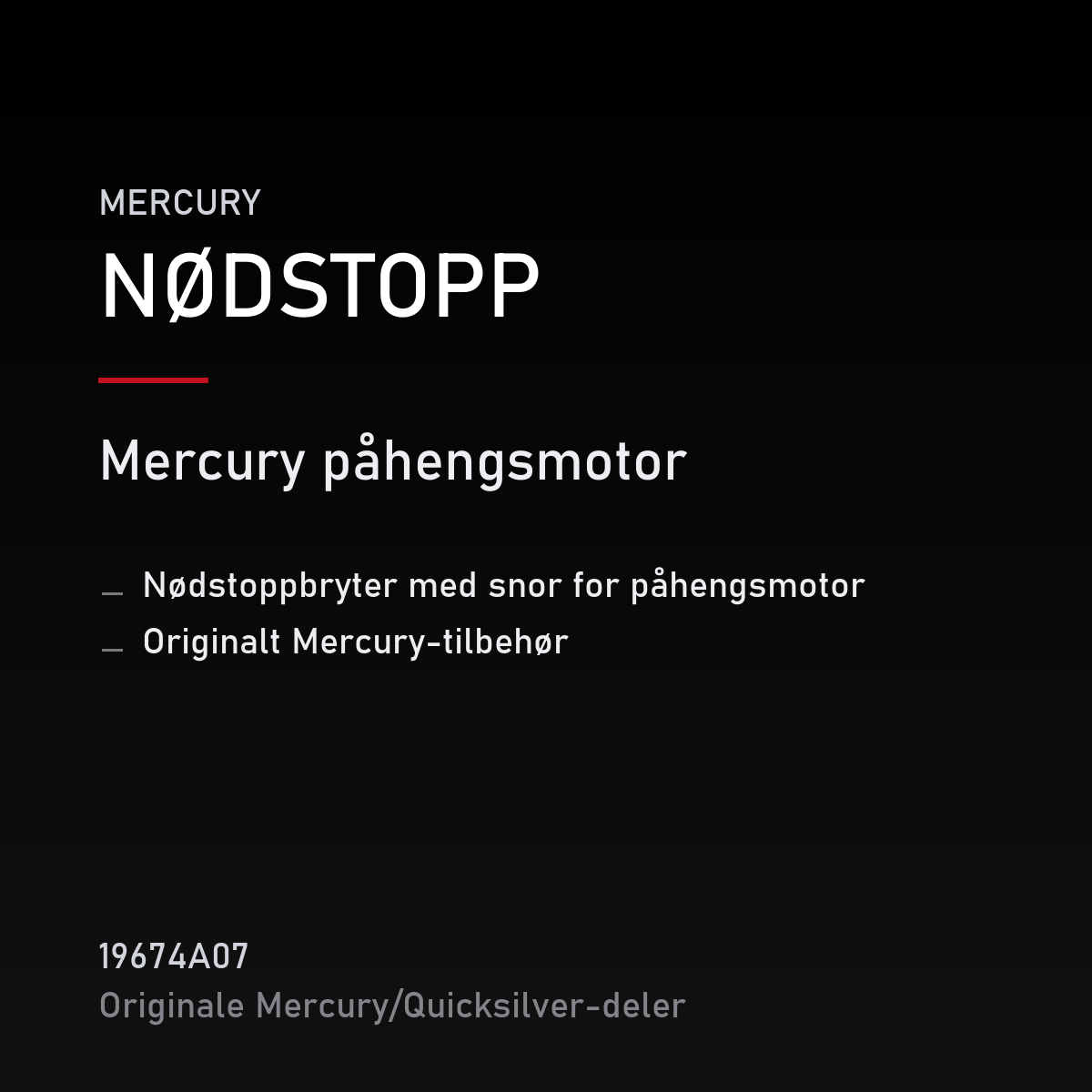 nødstoppbryter med snor for påhengsmotor